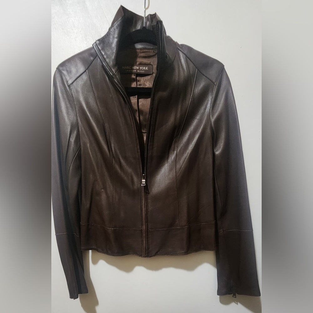 Marc New York Dark Brown Leather Jacket for Women